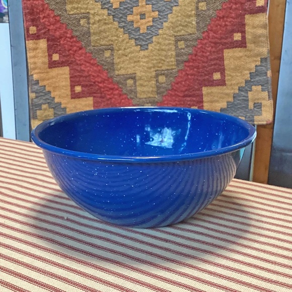 Enamelware 6" Bowls Four Blue Speckle - Picture 3 of 4